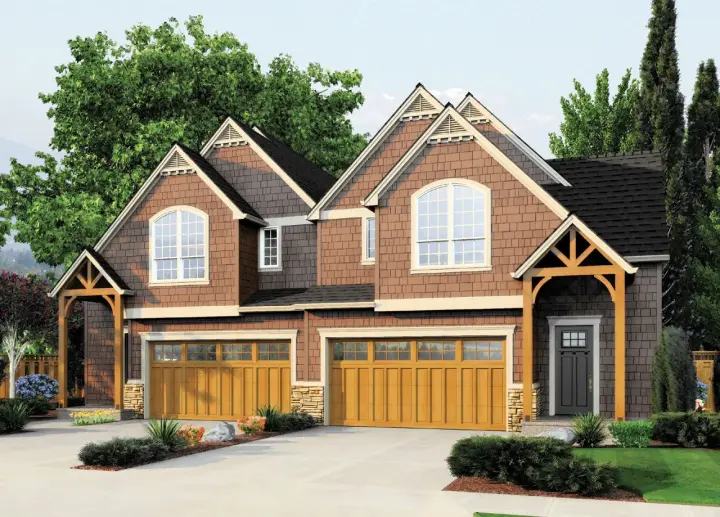 Craftsman house plans 74-508 - front exterior, 3,340 sq ft, 6 bed, 4 bath house plans | Monster House Plans