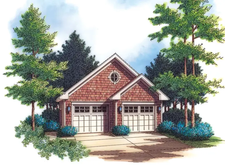 Craftsman house plans 74-509 - front exterior, 626 sq ft, 0 bed, 0 bath house plans | Monster House Plans
