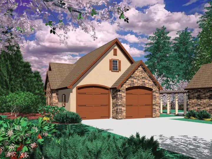 European house plans 74-521 - front exterior, 1,458 sq ft, 0 bed, 0 bath house plans | Monster House Plans
