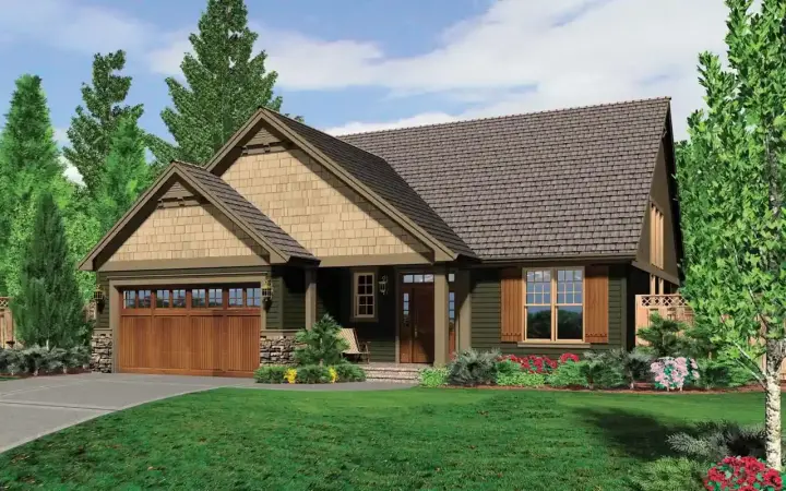 Craftsman house plans 74-533 - front exterior, 1,944 sq ft, 3 bed, 2 bath house plans | Monster House Plans