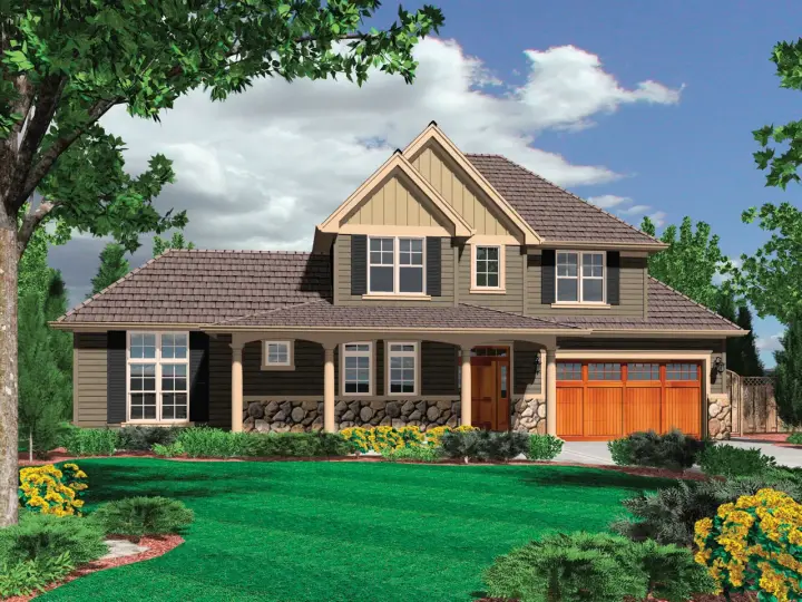 Country house plans 74-535 - front exterior, 1,896 sq ft, 3 bed, 2 bath house plans | Monster House Plans
