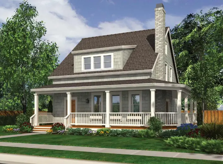 Cape Cod house plans 74-547 - front exterior, 1,915 sq ft, 3 bed, 2 bath house plans | Monster House Plans