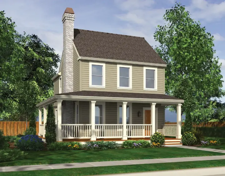 Country house plans 74-552 - front exterior, 1,516 sq ft, 3 bed, 2 bath house plans | Monster House Plans