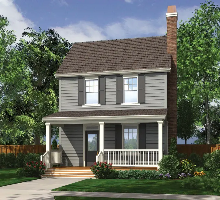 Coastal house plans 74-553 - front exterior, 1,490 sq ft, 3 bed, 2 bath house plans | Monster House Plans
