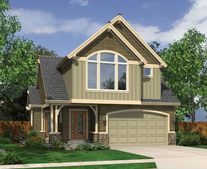 Coastal house plans 74-555 - front exterior, 1,701 sq ft, 3 bed, 2 bath house plans | Monster House Plans