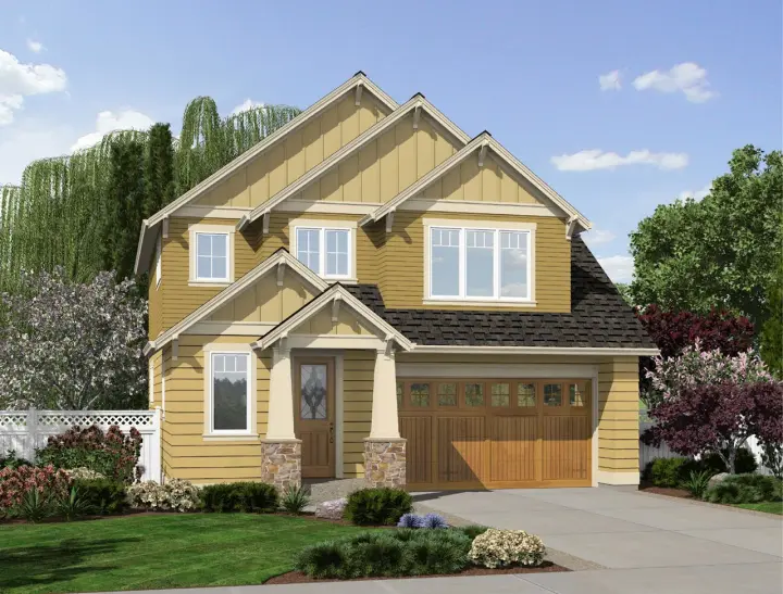 Craftsman house plans 74-558 - front exterior, 1,665 sq ft, 3 bed, 2 bath house plans | Monster House Plans