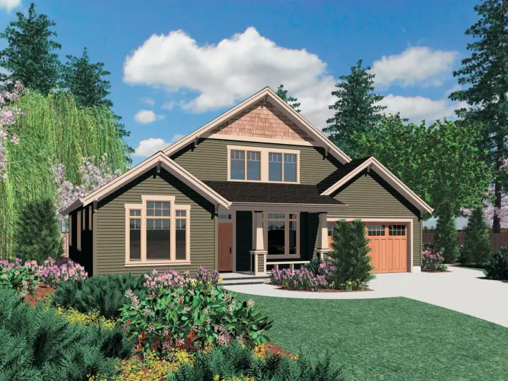 Craftsman house plans 74-566 - front exterior, 2,662 sq ft, 4 bed, 2 bath house plans | Monster House Plans