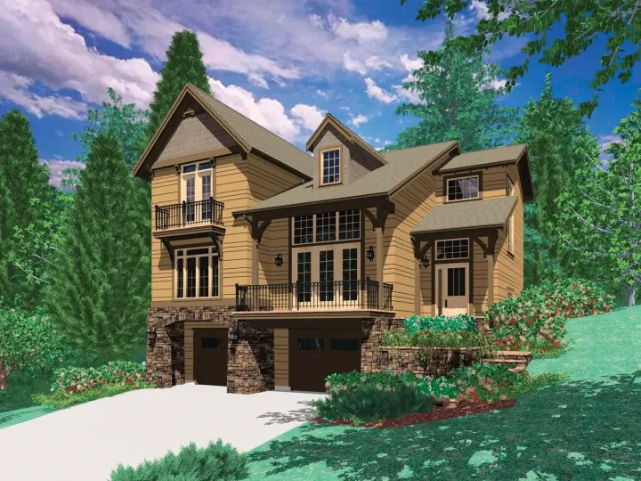 Craftsman house plans 74-570 - front exterior, 2,272 sq ft, 3 bed, 2 bath house plans | Monster House Plans
