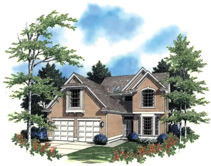 Traditional house plans 74-577 - front exterior, 2,247 sq ft, 4 bed, 2 bath house plans | Monster House Plans