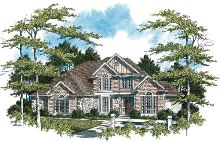 Traditional house plans 74-581 - front exterior, 2,803 sq ft, 3 bed, 2 bath house plans | Monster House Plans