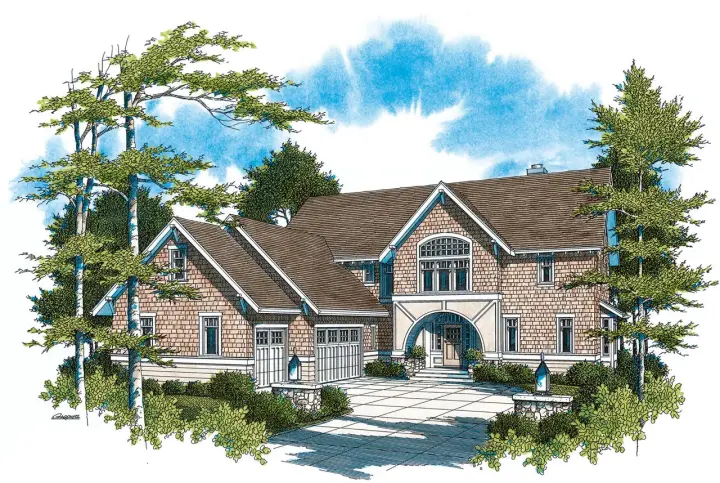 Craftsman house plans 74-582 - front exterior, 2,787 sq ft, 4 bed, 4 bath house plans | Monster House Plans
