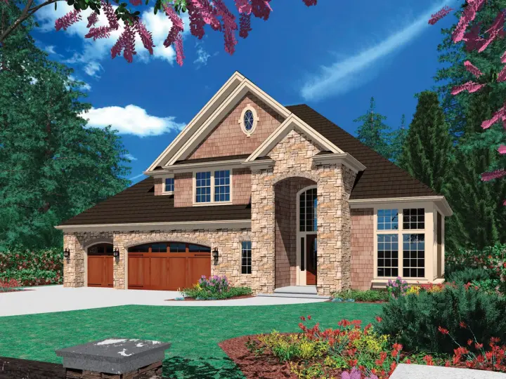 Craftsman house plans 74-593 - front exterior, 2,898 sq ft, 3 bed, 2 bath house plans | Monster House Plans