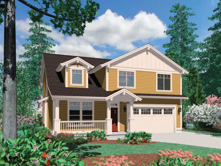 Craftsman house plans 74-596 - front exterior, 2,242 sq ft, 4 bed, 2 bath house plans | Monster House Plans