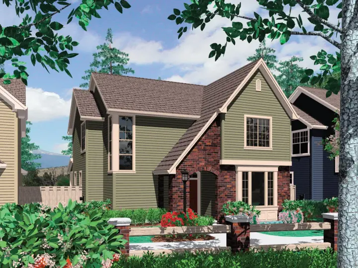 Traditional house plans 74-599 - front exterior, 2,026 sq ft, 3 bed, 2 bath house plans | Monster House Plans
