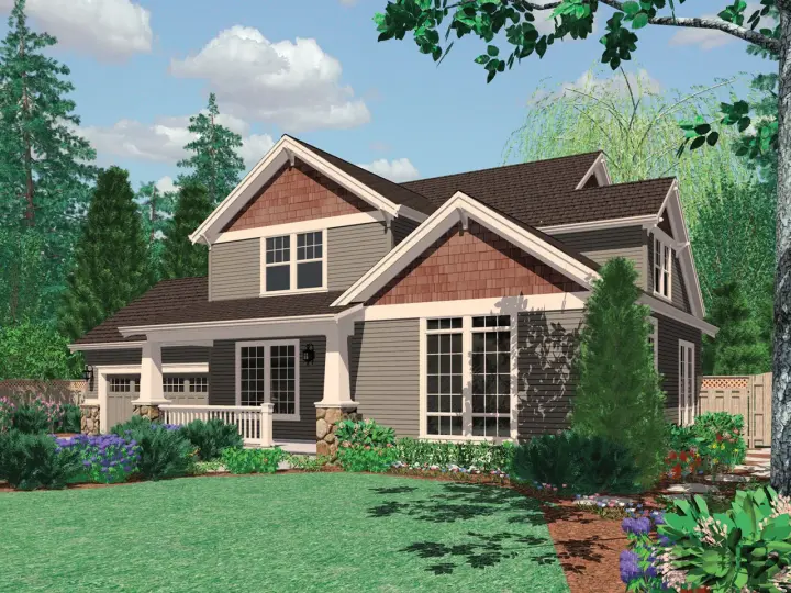 Craftsman house plans 74-603 - front exterior, 2,556 sq ft, 4 bed, 3 bath house plans | Monster House Plans