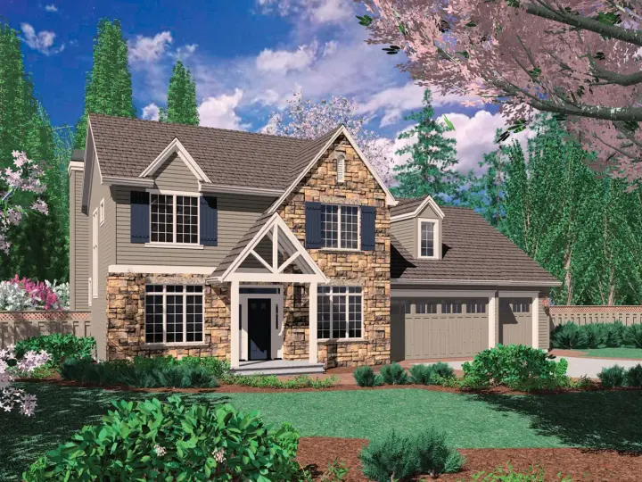 Craftsman house plans 74-606 - front exterior, 2,300 sq ft, 4 bed, 2 bath house plans | Monster House Plans