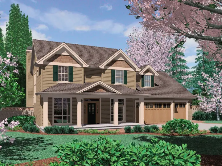 Country house plans 74-607 - front exterior, 2,372 sq ft, 4 bed, 2 bath house plans | Monster House Plans