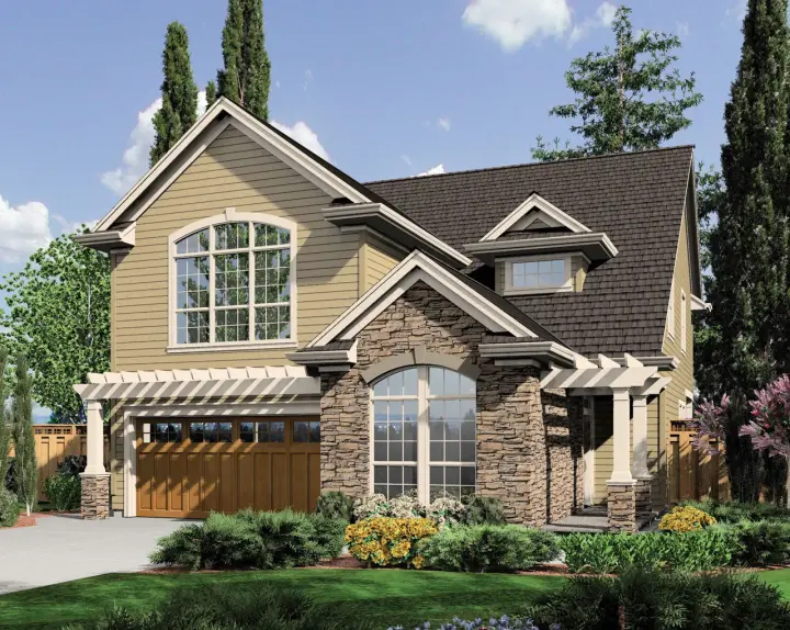 Cottage house plans 74-612 - front exterior, 2,468 sq ft, 3 bed, 2 bath house plans | Monster House Plans