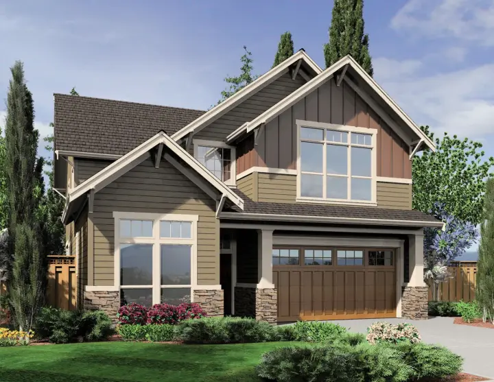 Craftsman house plans 74-613 - front exterior, 2,533 sq ft, 3 bed, 2 bath house plans | Monster House Plans