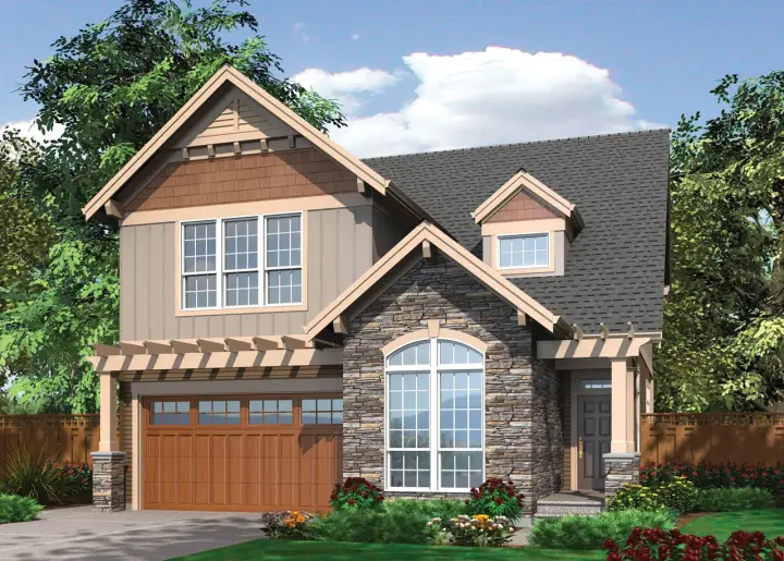 Craftsman house plans 74-615 - front exterior, 2,502 sq ft, 3 bed, 2 bath house plans | Monster House Plans