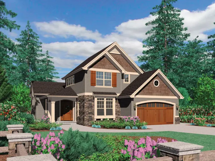 Cottage house plans 74-618 - front exterior, 2,079 sq ft, 3 bed, 2 bath house plans | Monster House Plans