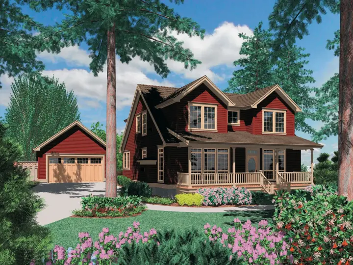 Cape Cod house plans 74-619 - front exterior, 2,859 sq ft, 4 bed, 3 bath house plans | Monster House Plans