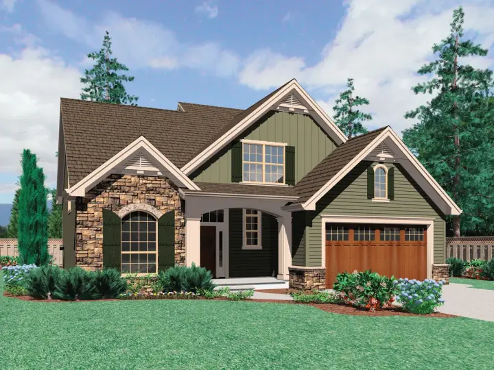 Cottage house plans 74-620 - front exterior, 2,164 sq ft, 3 bed, 2 bath house plans | Monster House Plans