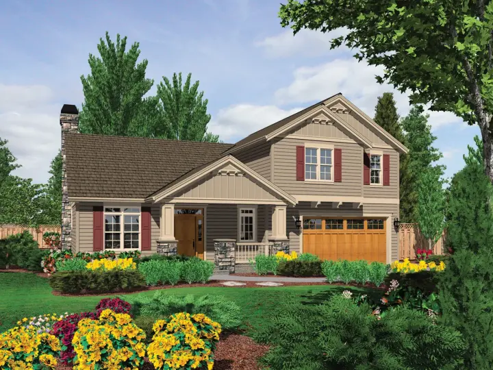 Craftsman house plans 74-626 - front exterior, 2,296 sq ft, 3 bed, 2 bath house plans | Monster House Plans