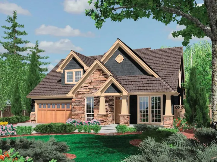Craftsman house plans 74-629 - front exterior, 2,289 sq ft, 3 bed, 2 bath house plans | Monster House Plans