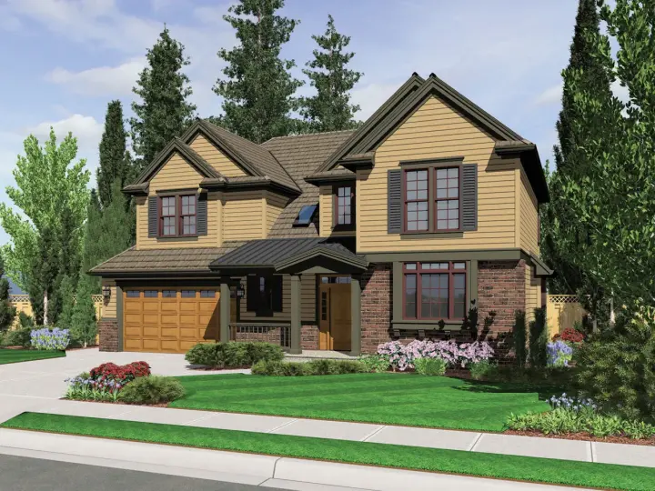 Cottage house plans 74-641 - front exterior, 2,605 sq ft, 3 bed, 2 bath house plans | Monster House Plans