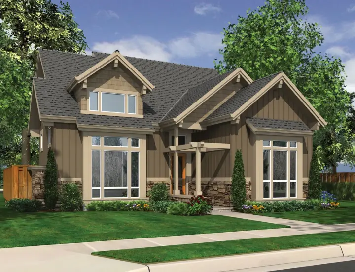 Craftsman house plans 74-660 - front exterior, 2,160 sq ft, 3 bed, 2 bath house plans | Monster House Plans