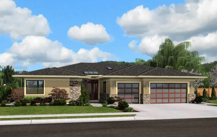 Contemporary house plans 74-685 - front exterior, 2,334 sq ft, 4 bed, 2 bath house plans | Monster House Plans