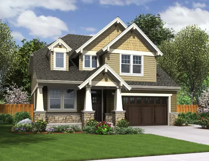 Craftsman house plans 74-692 - front exterior, 2,577 sq ft, 4 bed, 2 bath house plans | Monster House Plans