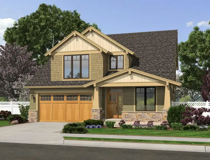 Craftsman house plans 74-693 - front exterior, 2,211 sq ft, 4 bed, 2 bath house plans | Monster House Plans