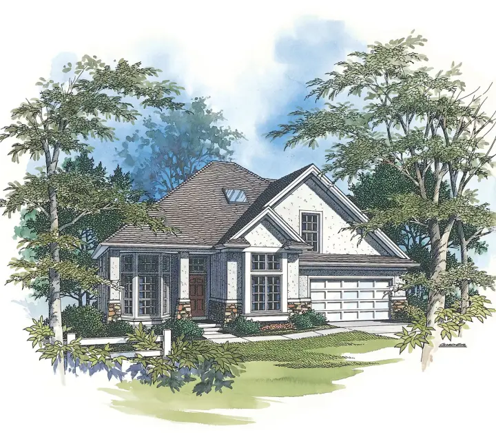 Traditional house plans 74-723 - front exterior, 2,737 sq ft, 4 bed, 2 bath house plans | Monster House Plans
