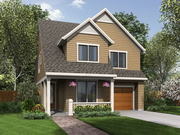 Cottage house plans 74-733 - front exterior, 1,815 sq ft, 4 bed, 3 bath house plans | Monster House Plans