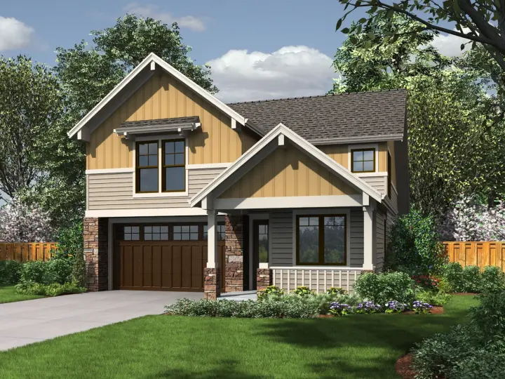 Craftsman house plans 74-745 - front exterior, 1,989 sq ft, 4 bed, 3 bath house plans | Monster House Plans