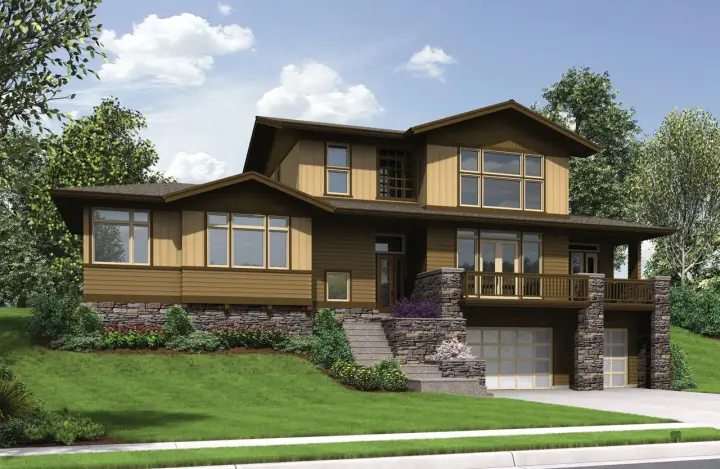 Contemporary house plans 74-751 - front exterior, 2,754 sq ft, 3 bed, 2 bath house plans | Monster House Plans
