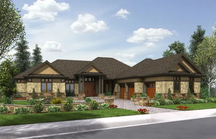 Country house plans 74-753 - front exterior, 6,228 sq ft, 5 bed, 4 bath house plans | Monster House Plans