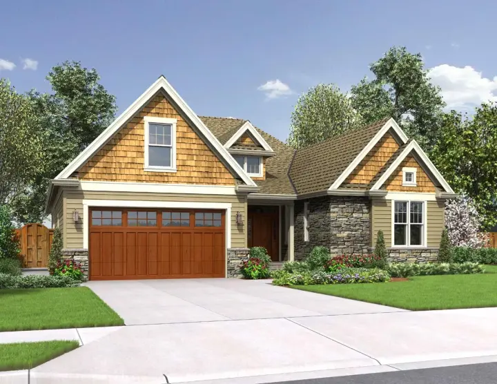Cottage house plans 74-755 - front exterior, 2,203 sq ft, 4 bed, 2 bath house plans | Monster House Plans