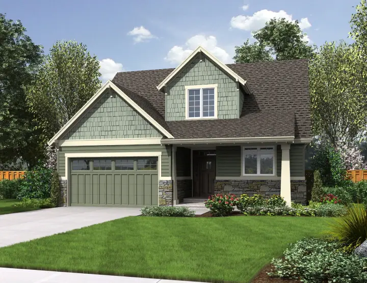 Craftsman house plans 74-763 - front exterior, 1,986 sq ft, 3 bed, 2 bath house plans | Monster House Plans