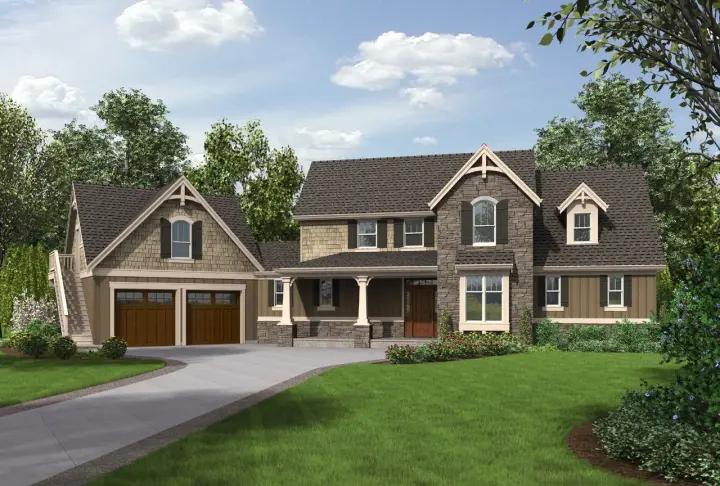 Country house plans 74-767 - front exterior, 2,369 sq ft, 3 bed, 3 bath house plans | Monster House Plans