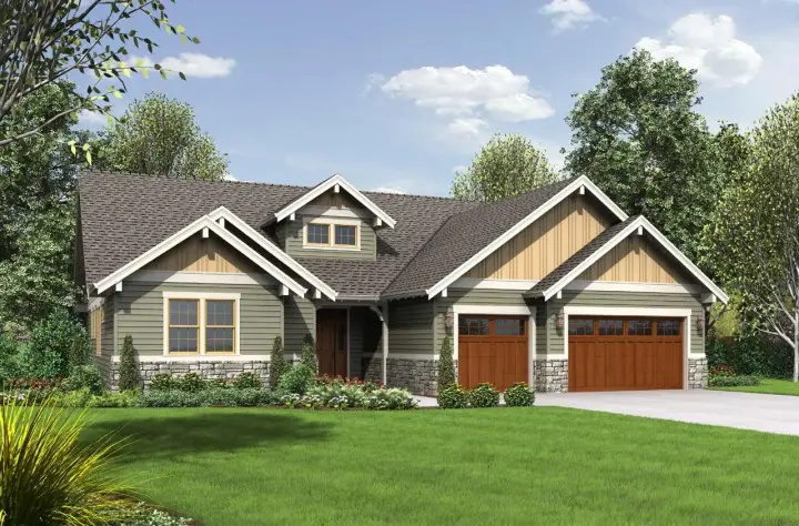 Craftsman house plans 74-771 - front exterior, 2,368 sq ft, 3 bed, 2 bath house plans | Monster House Plans