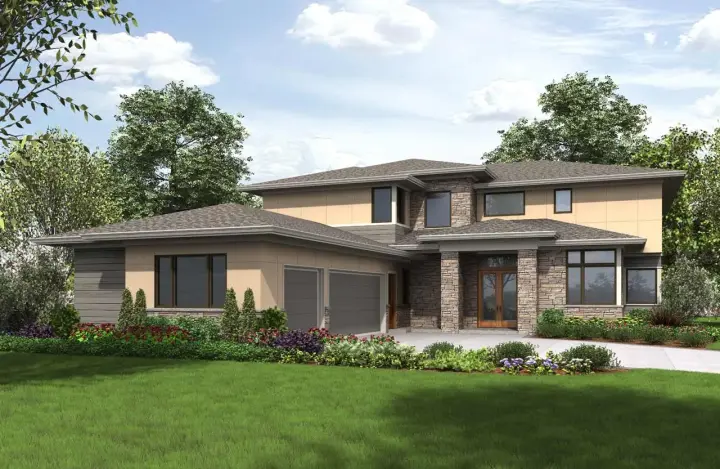 Contemporary house plans 74-791 - front exterior, 4,106 sq ft, 4 bed, 3 bath house plans | Monster House Plans
