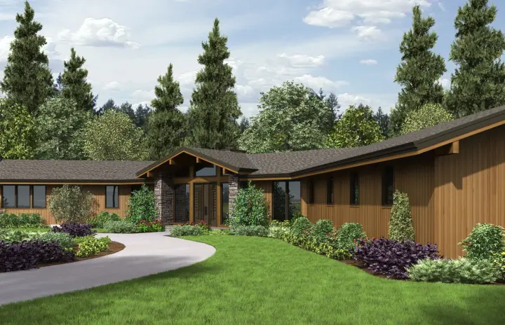 Contemporary house plans 74-804 - front exterior, 3,278 sq ft, 3 bed, 2 bath house plans | Monster House Plans