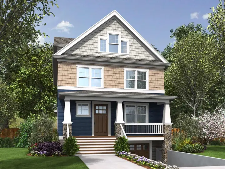 Craftsman house plans 74-807 - front exterior, 2,543 sq ft, 4 bed, 3 bath house plans | Monster House Plans