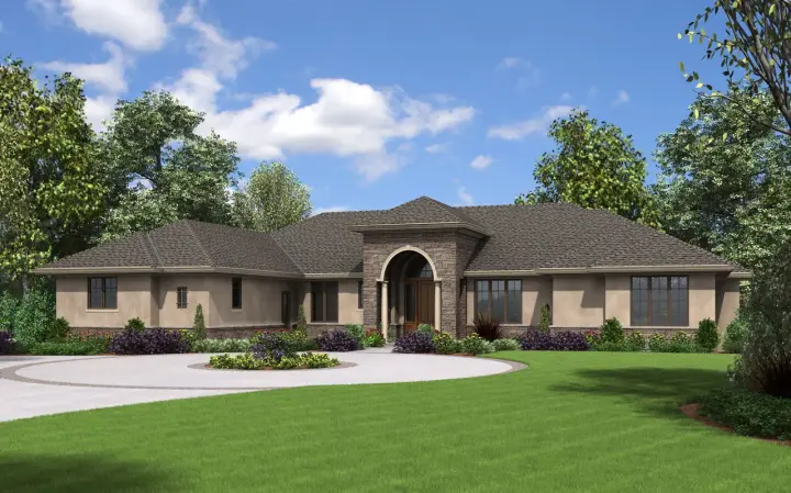 European house plans 74-812 - front exterior, 4,925 sq ft, 5 bed, 3 bath house plans | Monster House Plans