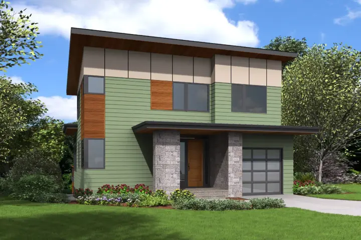 Modern house plans 74-827 - front exterior, 2,988 sq ft, 4 bed, 4 bath house plans | Monster House Plans