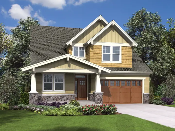 Craftsman house plans 74-848 - front exterior, 3,770 sq ft, 5 bed, 3 bath house plans | Monster House Plans
