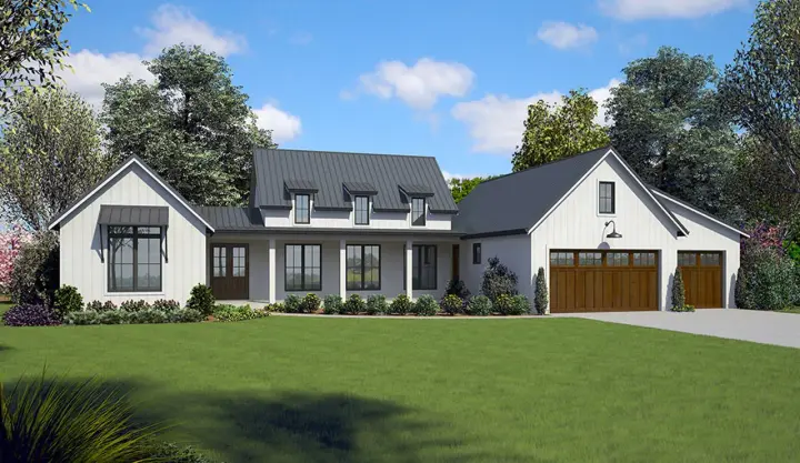 Modern Farmhouse house plans 74-852 - front exterior, 2,798 sq ft, 3 bed, 2 bath house plans | Monster House Plans